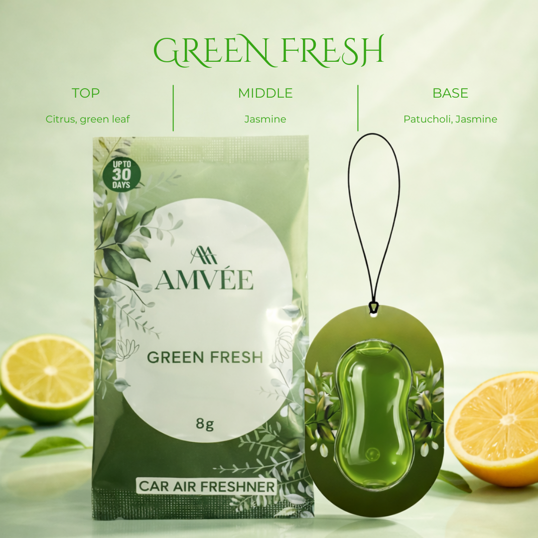 Green Fresh Gel Wink Hanging Car Perfume – Pack of 4