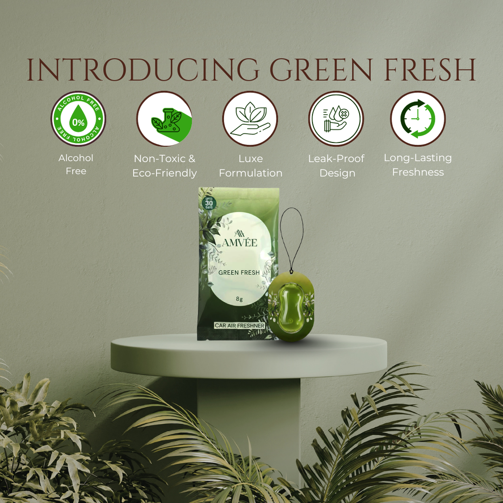 Green Fresh Gel Wink Hanging Car Perfume – Pack of 4