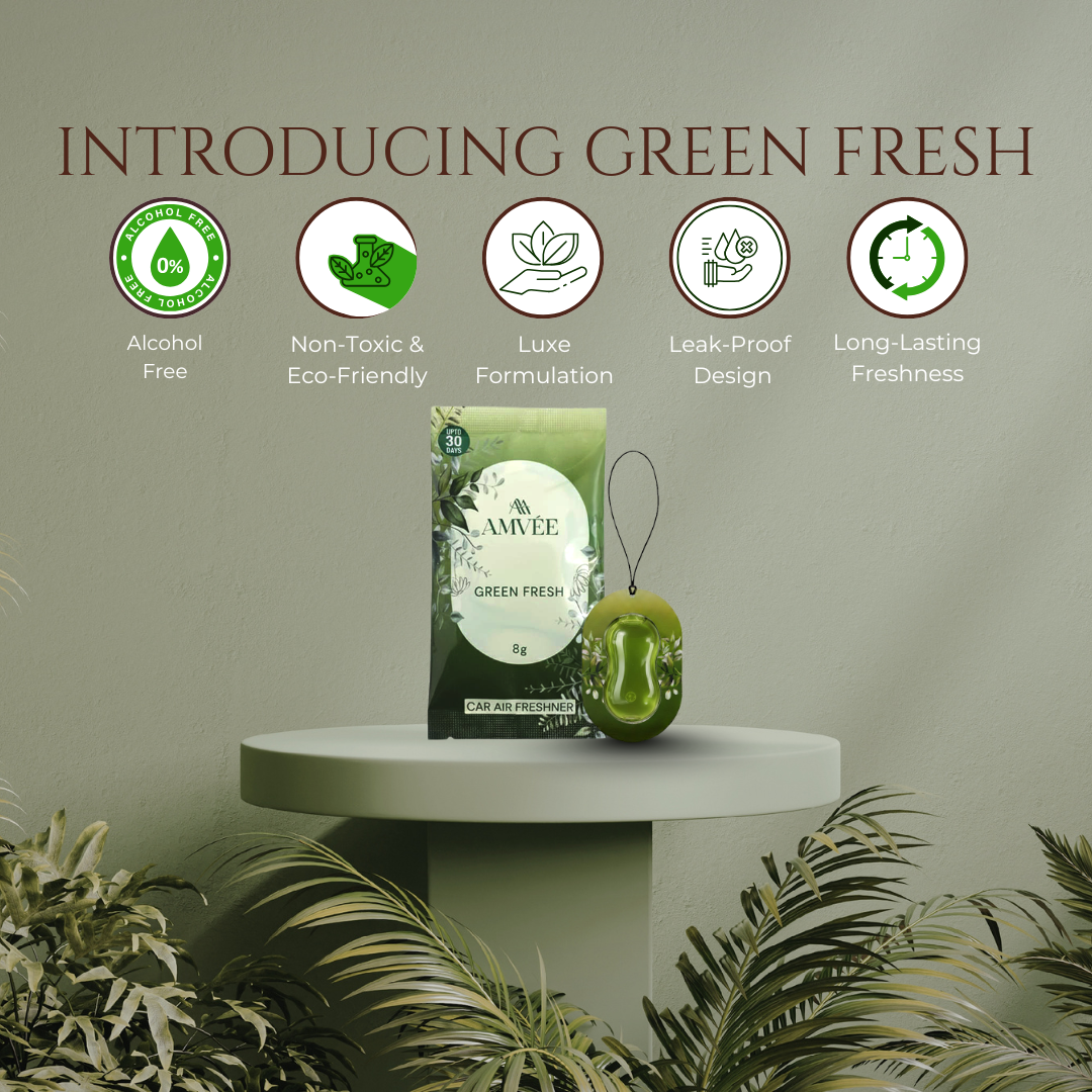 Green Fresh Gel Wink Hanging Car Perfume – Pack of 4