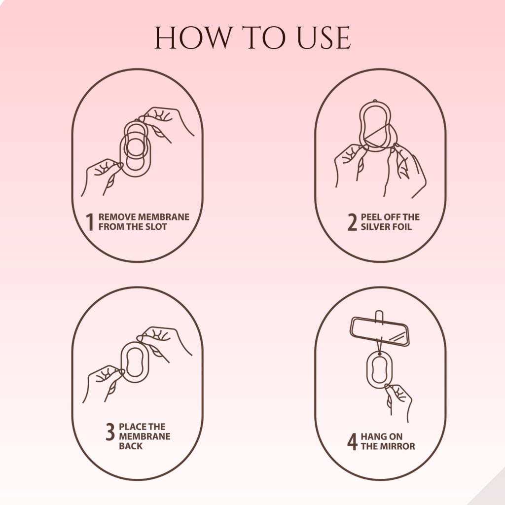 Rose Gel Wink Hanging Car Perfume – Pack of 4
